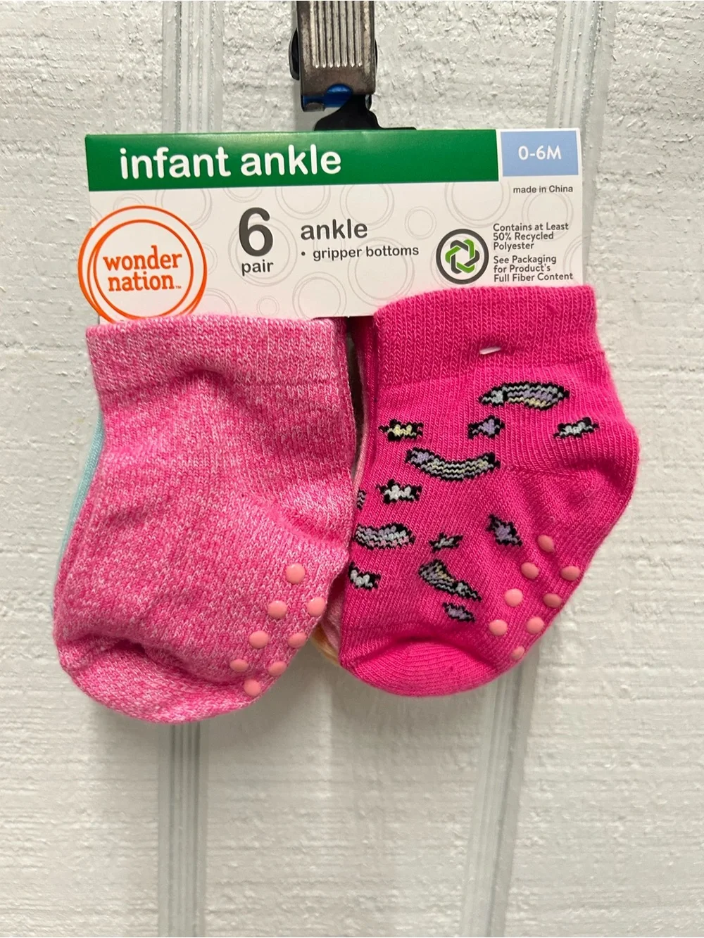 wonder nation Infant Ankle Socks and Crochet White Baby Booties - Pink Accents